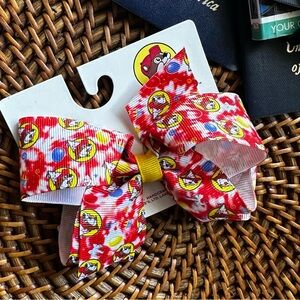 BUC-EES Tie Dye Birthday Beaver Balloon Party Hat Hair Bow New with Tags